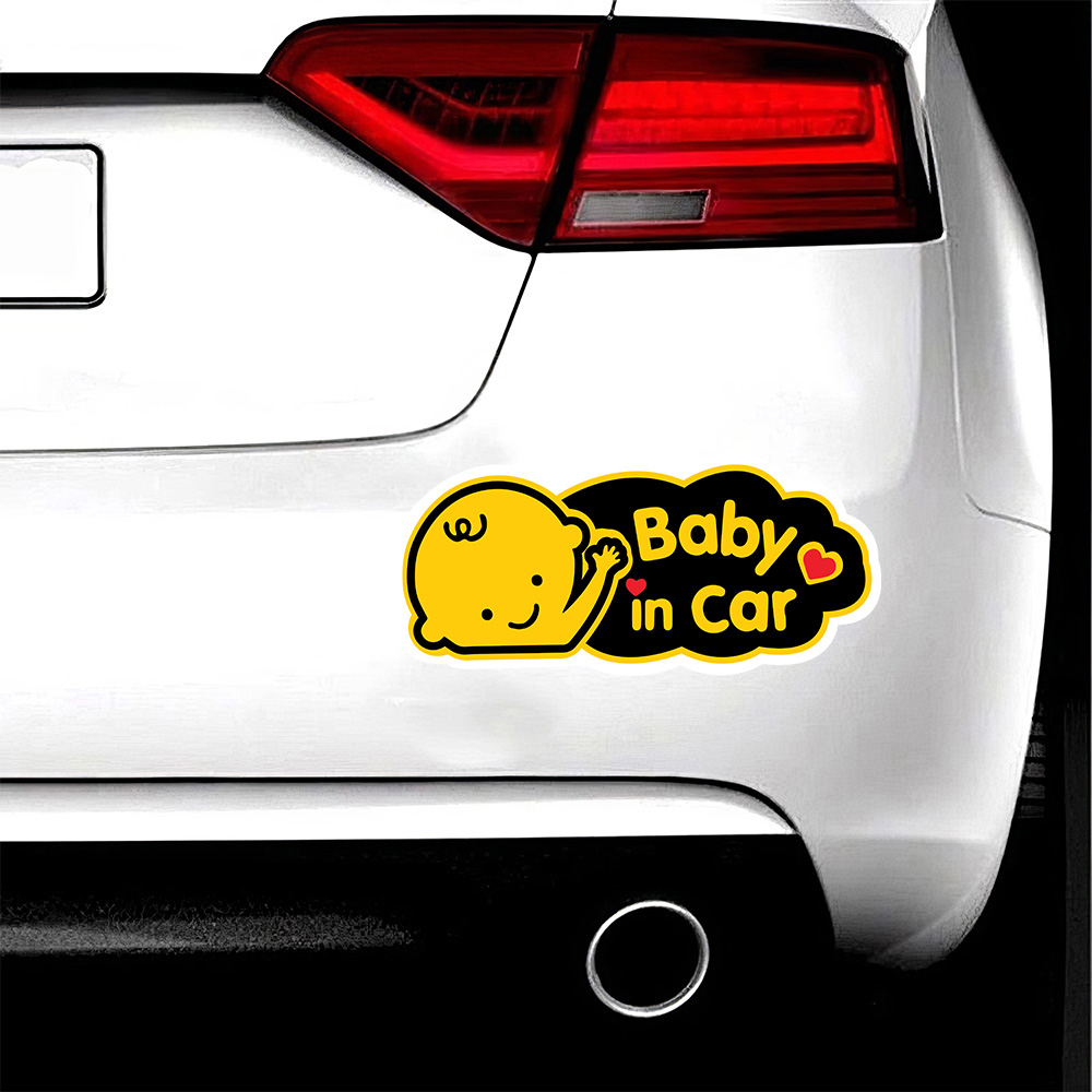 Combo 2 miếng dán sticker tem decal Baby In Car dành cho xe ô tô