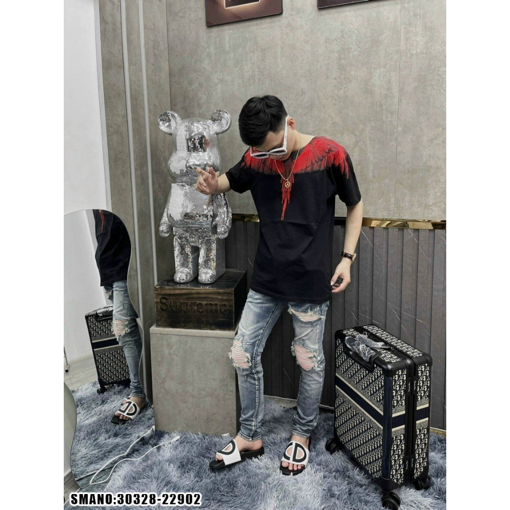 Áo Phông Nam Nữ Burlon Hình Đôi Cánh Đại Bàng - Áo Thun Nam Nữ Đại Bàng Chất Liệu Cotton Co Giãn 4 Chiều Siêu Thoáng Mát