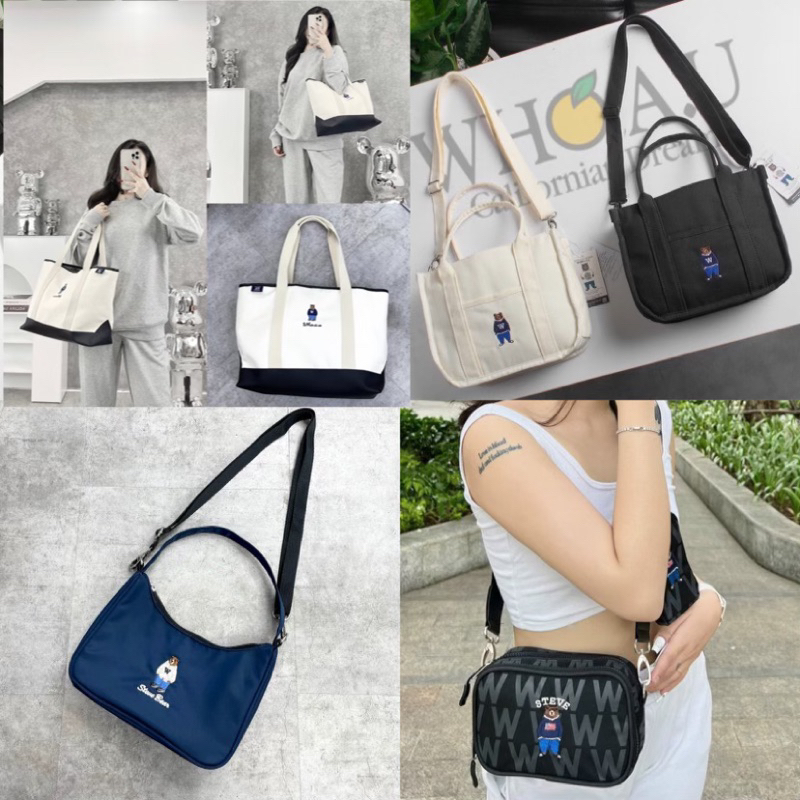 | CHUẨN HÃNG | Tổng hợp túi đeo chéo gấu whoa. u vải Canvas