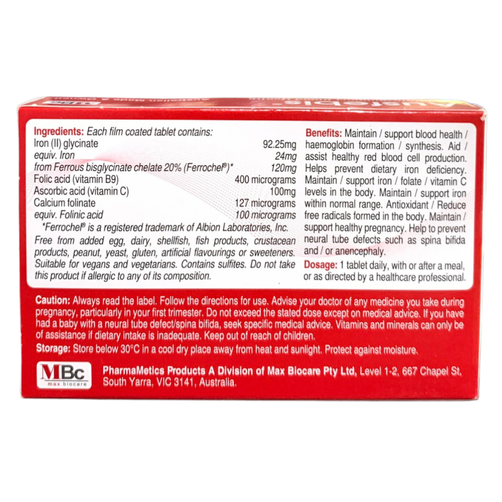 Viên uống bổ sung Sắt và Vitamin phòng ngừa thiếu máu Ausfebis 30 viên chính hãng đủ hoá đơn