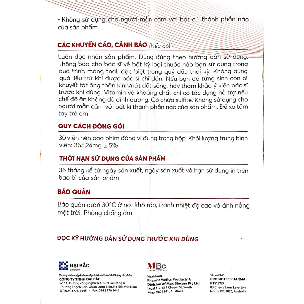 Viên uống bổ sung Sắt và Vitamin phòng ngừa thiếu máu Ausfebis 30 viên chính hãng đủ hoá đơn