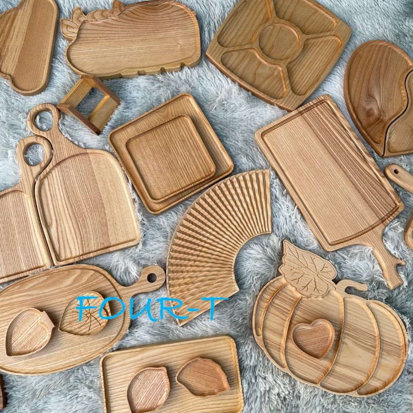 Khay Gỗ Ăn Dặm Hình Oval 4 Ngăn