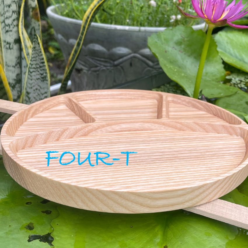 Khay Gỗ Ăn Dặm Hình Oval 4 Ngăn