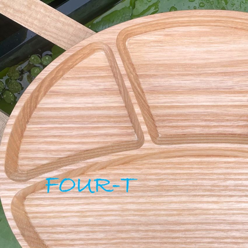 Khay Gỗ Ăn Dặm Hình Oval 4 Ngăn