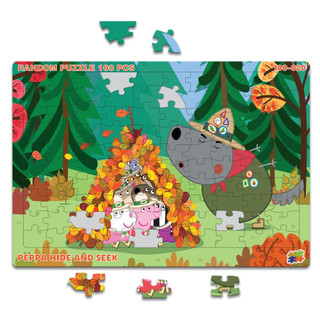 Bộ tranh xếp hình 100 mảnh cao cấp random - peppa hide and seek