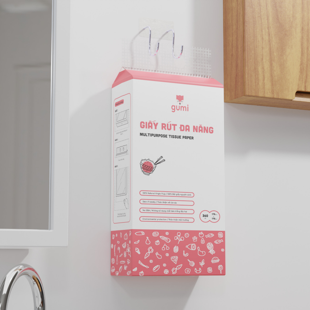 KHĂN GIẤY RÚT ĐA NĂNG TREO TƯỜNG GUMI THÙNG 6 VÀ 4 TÚI CAO CẤP