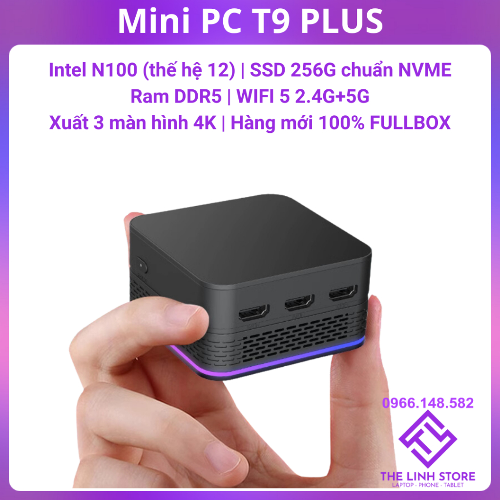 Máy tính Mini PC Intel NUC T9 Plus mới FullBox - intel N100 thế hệ 12 ram 8G siêu nhỏ gọn | BigBuy360 - bigbuy360.vn