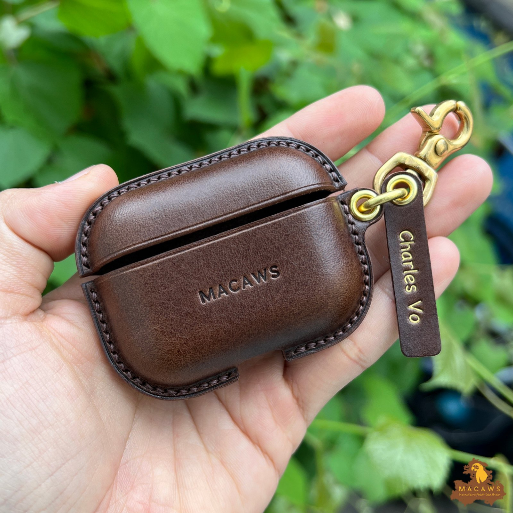 Thẻ tên riêng Macaws - da bò thật Buttero Ý
