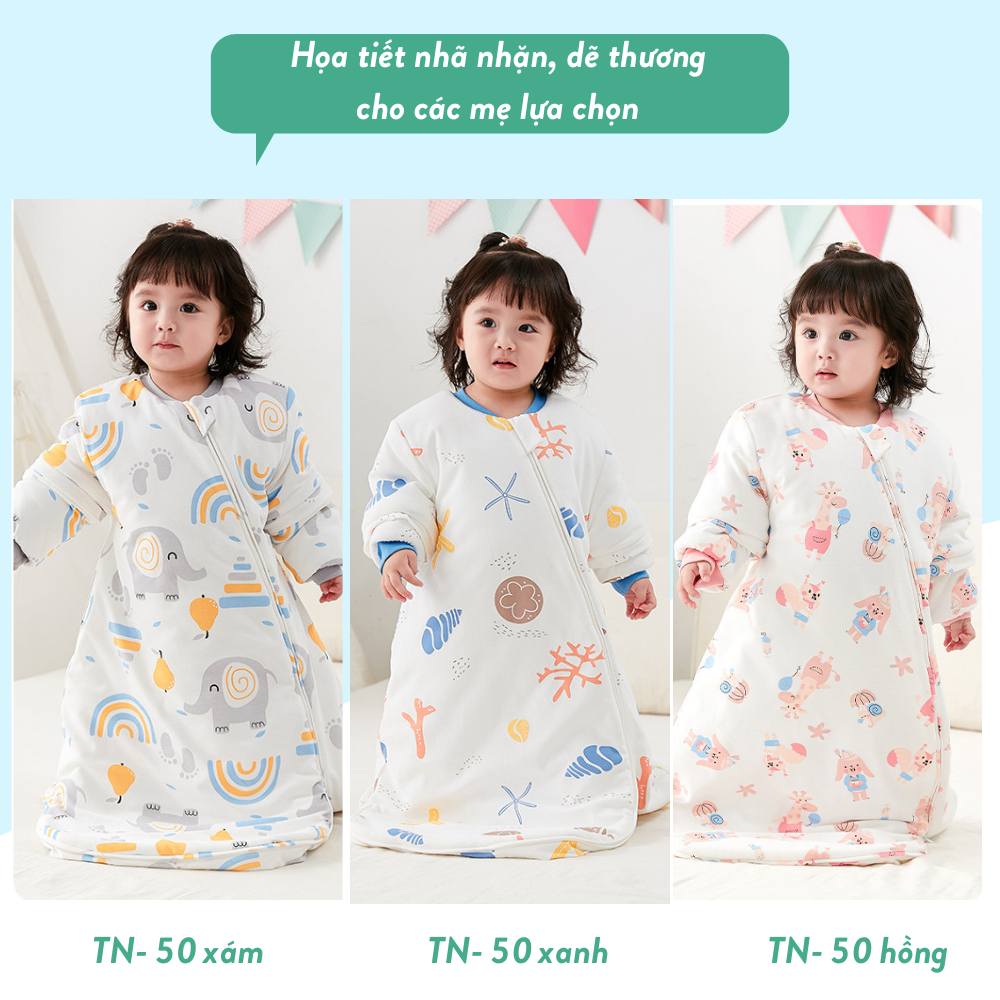 Túi Ngủ Trẻ Em/Túi Ngủ Cho Bé Mùa Đông Trần Bông Siêu ấm