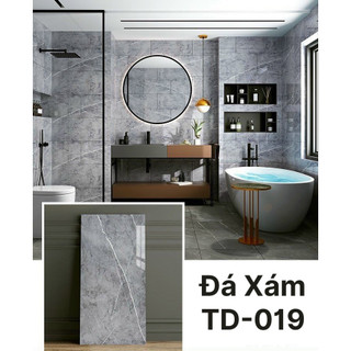 Tấm dán tường PVC vân đá đen/KT 60x30cm