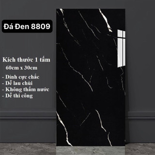 Tấm dán tường PVC vân đá đen/KT 60x30cm