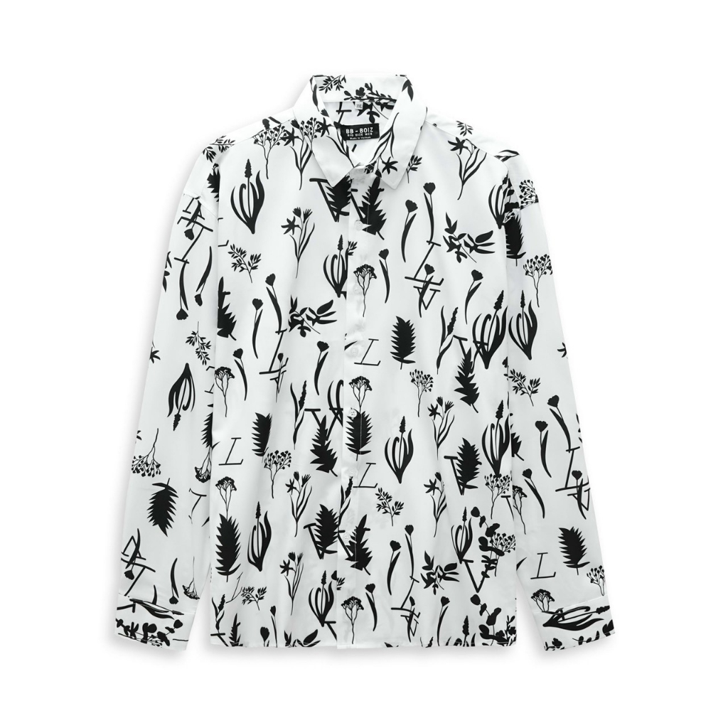 Áo sơ mi BB - Boiz Big Size nam tay dài họa tiết form bigsize 80kg - 130kg - Hoa cải