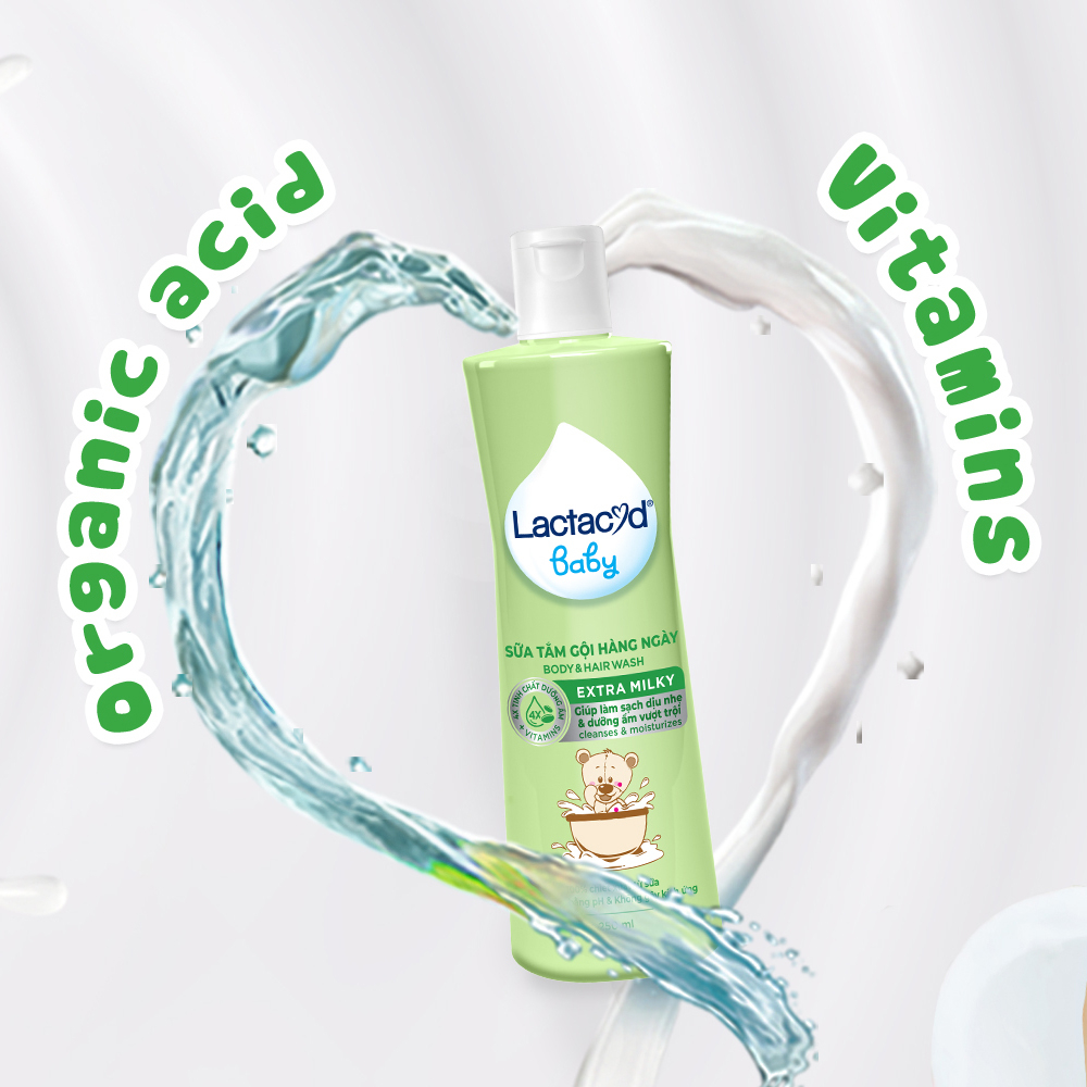 Sữa Tắm Gội Toàn Thân Lactacyd Milky Cho Bé Chai 250ml