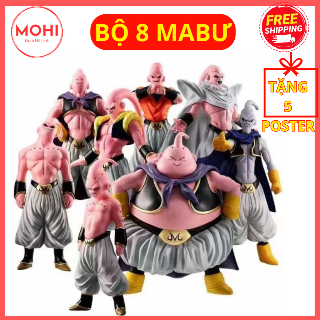 Mô hình Majin Buu Ma bư Cả Bộ 8 MaBu trong Dragonball Z figure cực đẹp ( Tặng 5 Poster)