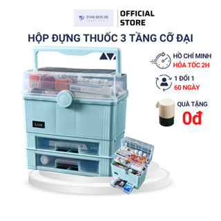  Hộp Đựng Thuốc Gia Đình Y Tế 3 tầng Chia Ngăn Có 2 Ngăn Kéo Nhựa PP Loại 1 TomHouseVN 