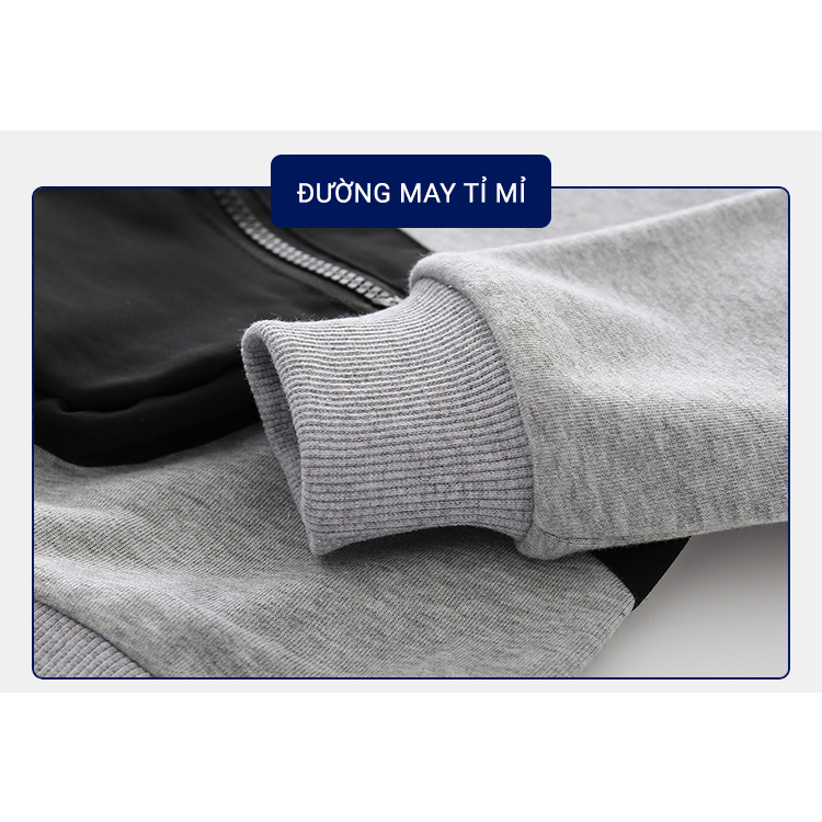 Áo nỉ cho bé WELLKIDS áo nỉ dài tay chất da cá họa tiết túi ngực hàng xuất Âu Mỹ