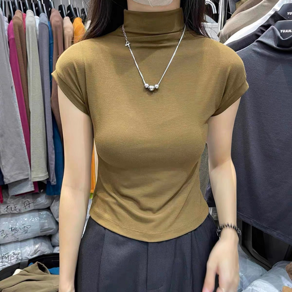 Áo Ba Lỗ Nữ Sát Nách Cổ Cao Chất Đẹp Dáng Ôm Siêu Hot AL1461