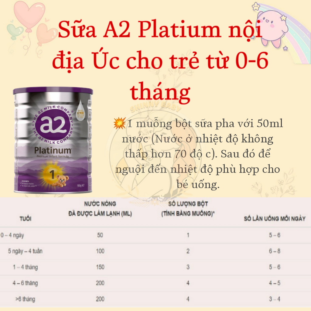 Date T4/25 Sữa A2 Platinum số 1,2,3,4 của Uc 900g