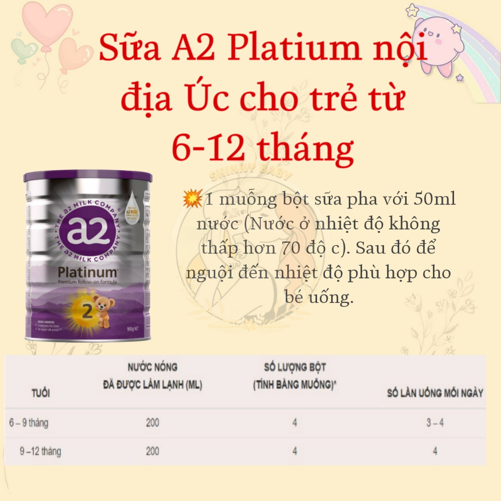 Date T4/25 Sữa A2 Platinum số 1,2,3,4 của Uc 900g
