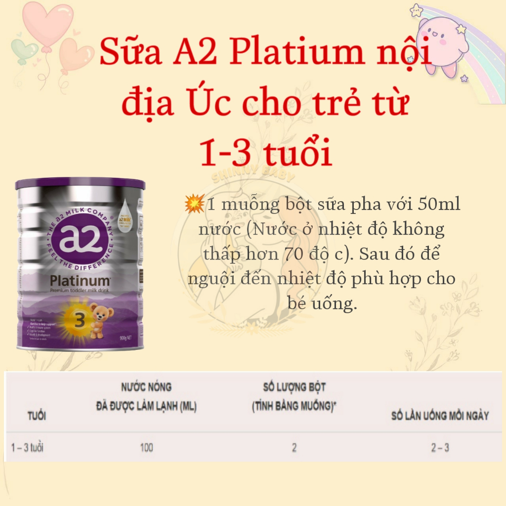 Date T4/25 Sữa A2 Platinum số 1,2,3,4 của Uc 900g
