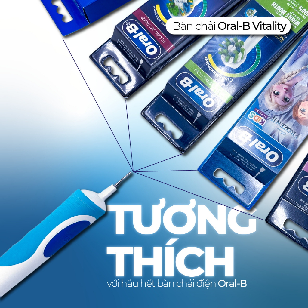 Bàn chải đánh răng điện Oral B Vitality làm sạch sâu, loại bỏ mảng bám cho người lớn và trẻ em trên 10 tuổi, Úc