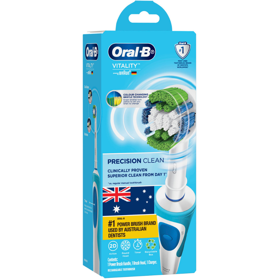 Oral B Vitality Precision Clean Bàn chải đánh răng điện cho người lớn và trẻ trên 10 tuổi, Úc