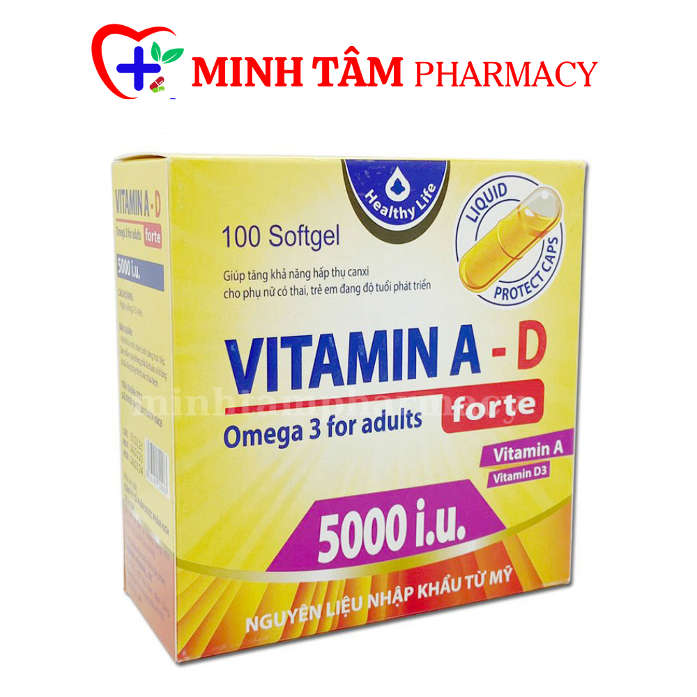 Viên uống vitamin A-D Tăng hấp thu canxi cho phụ nữ mang thai và trẻ trong độ tuổi phát triển, giúp sáng mắt - 100 Viên