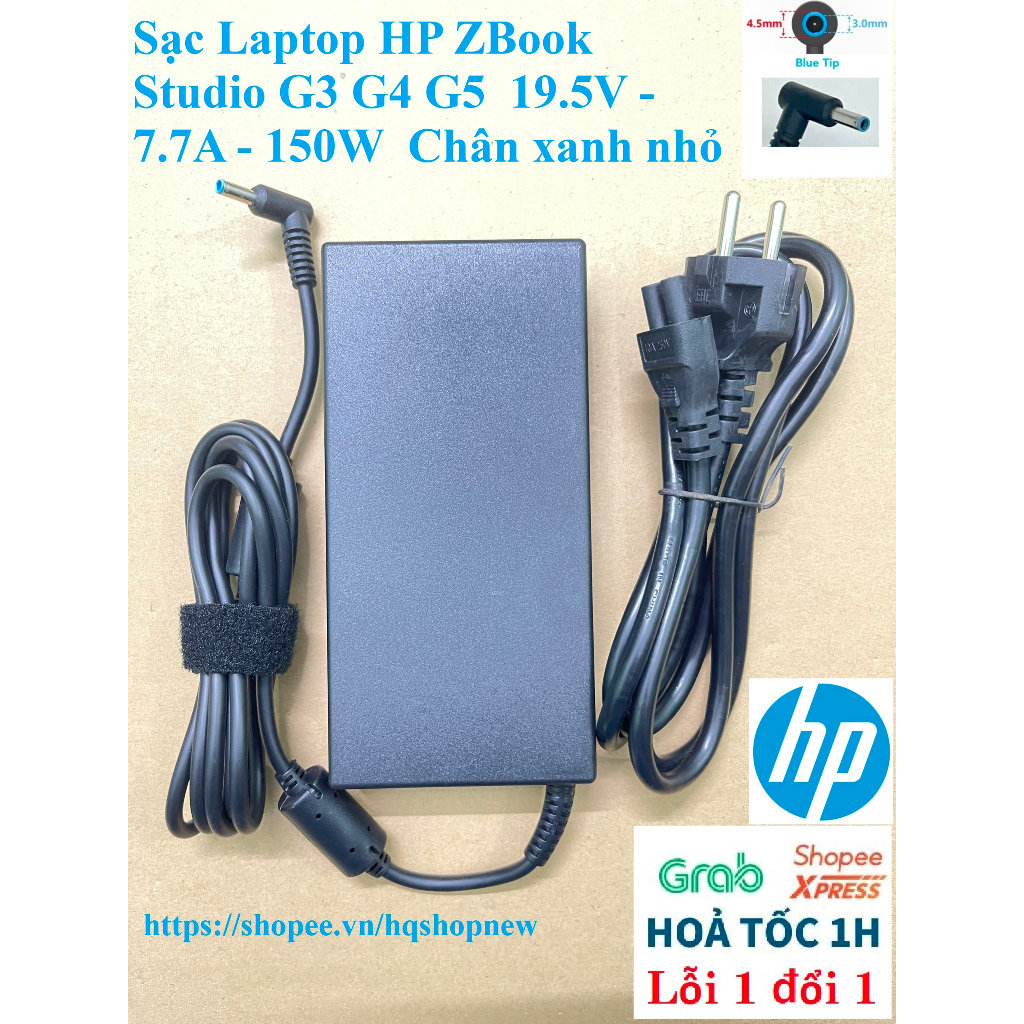 ⚡️ Sạc Laptop HP ZBook Studio G3 G4 G5 G6  19.5V - 7.7A - 150W  Chân xanh nhỏ