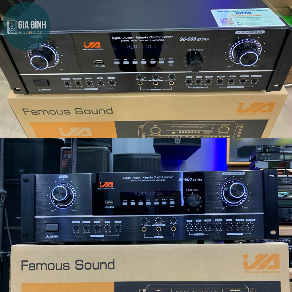 Đẩy liền Vang JA S6-500, 500W/ 8Ω và 600W/ 4Ω - Chính Hãng