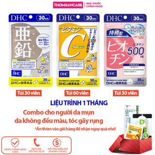Combo tóc chắc khỏe, da mụn không đều màu DHC - Liệu trình 1 tháng Thomsoncare