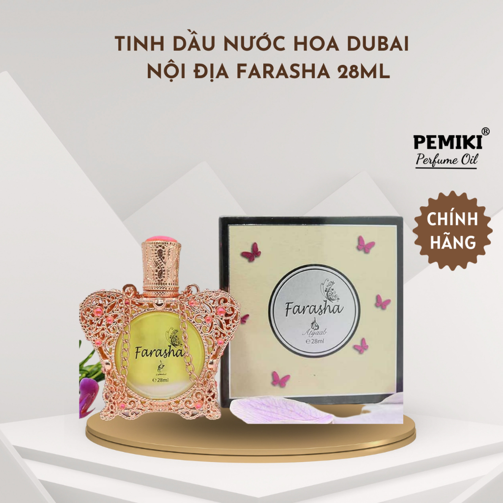 Tinh dầu nước hoa nội địa dubai nữ Farasha 28ml Siêu phẩm nhẹ nhàng quyến rũ - Pemiki Store