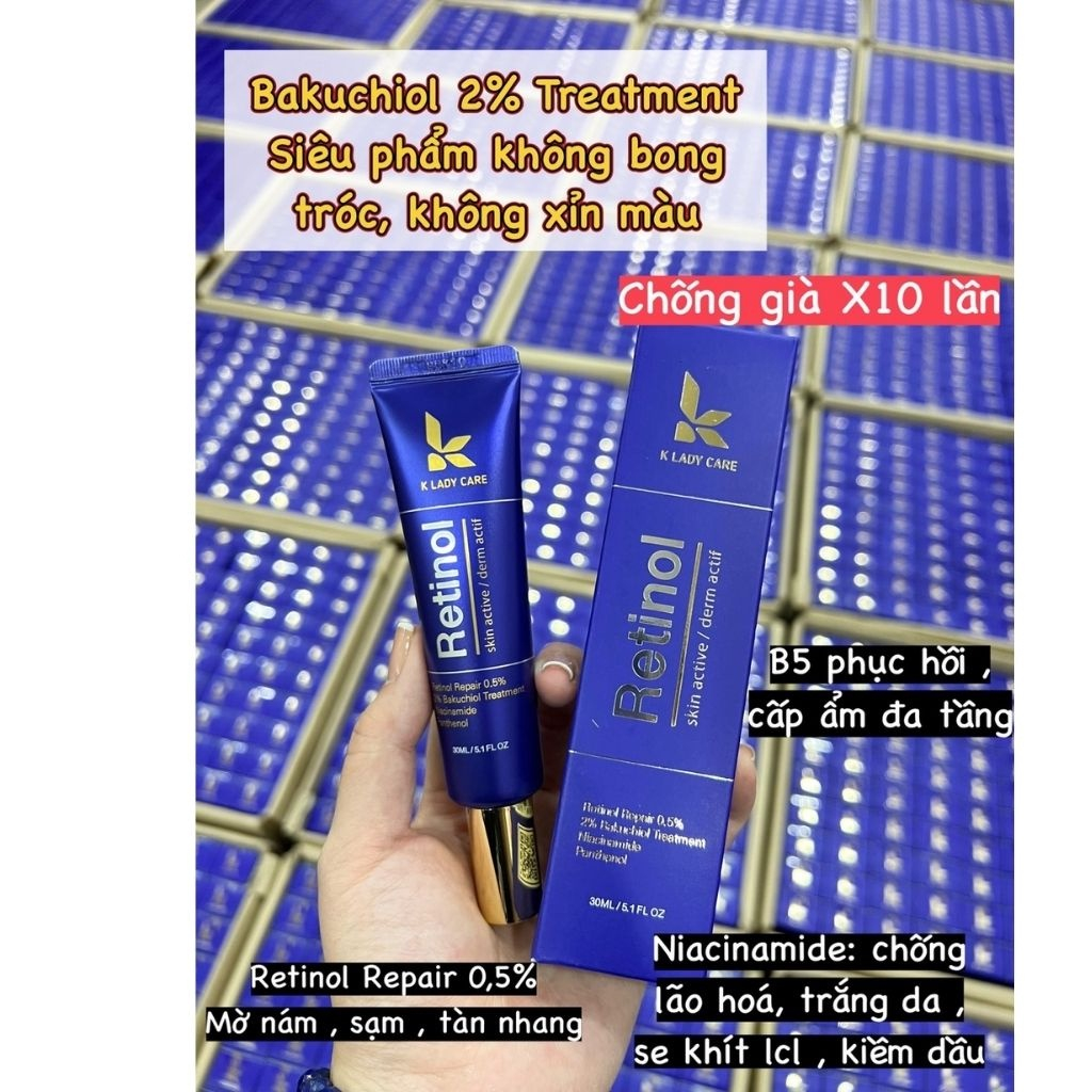 Retinol, Kem dưỡng retinol K Lady Care 30ml Hàn Quốc dưỡng trắng da mặt căng bóng, giảm nếp nhăn, thâm, nám | BigBuy360 - bigbuy360.vn