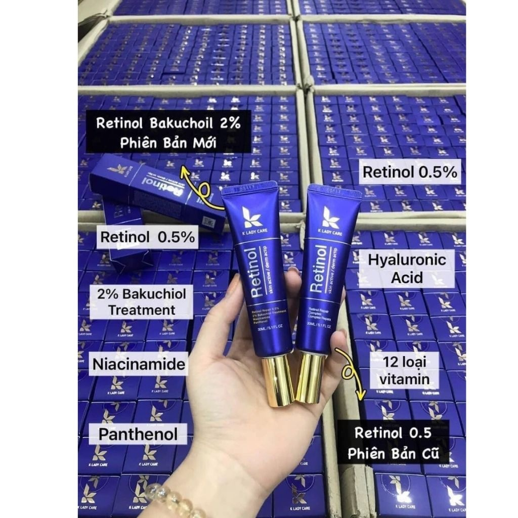 Retinol, Kem dưỡng retinol K Lady Care 30ml Hàn Quốc dưỡng trắng da mặt căng bóng, giảm nếp nhăn, thâm, nám | BigBuy360 - bigbuy360.vn