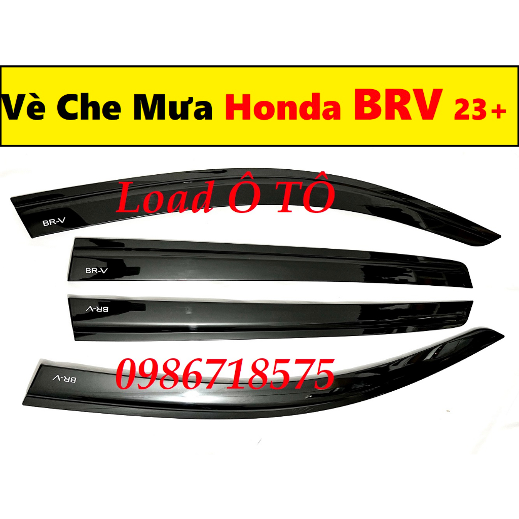 Vè Che Mưa, Chắn Mưa Xe Honda BRV 2023-24 Mẫu Vè Đen Cao Cấp, Bộ 04 Thanh Vè