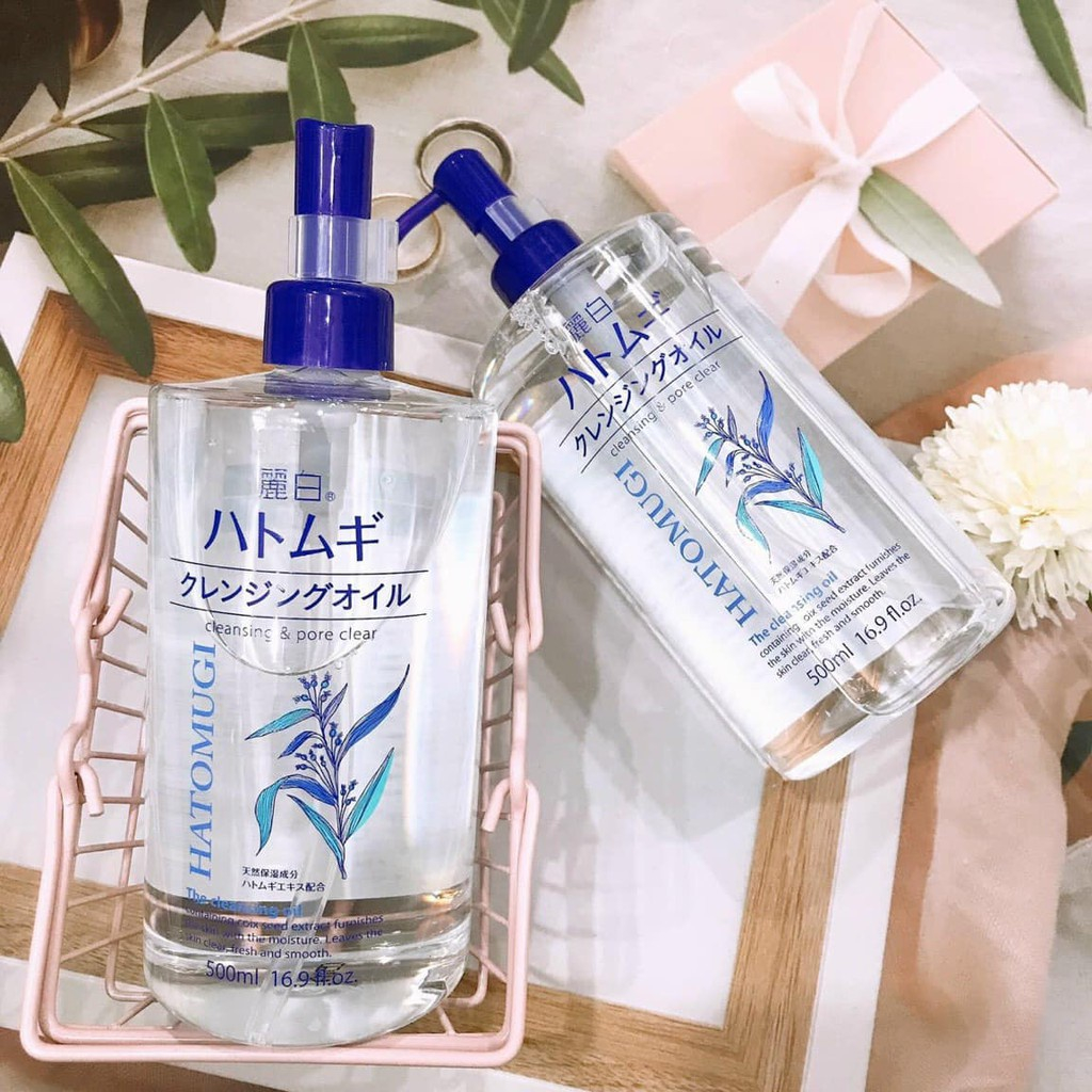 Nước, dầu tẩy trang Hatomugi Cleansing & Pore Clear, Nhật Bản  làm sạch sâu, dưỡng ẩm da