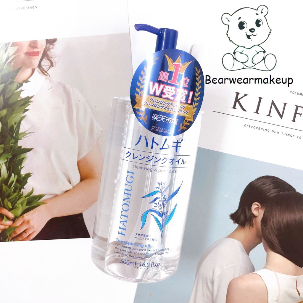 Nước, dầu tẩy trang Hatomugi Cleansing & Pore Clear, Nhật Bản  làm sạch sâu, dưỡng ẩm da