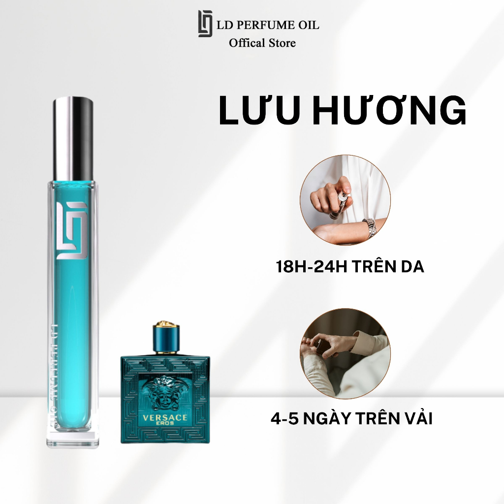 Nước Hoa Nam Tính LD11 Hương Versace Eros, Tinh Dầu Thơm Nam Chai Chiết 12ml