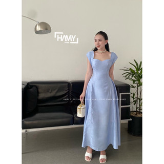 Đầm Cổ Tim Xoè Dài