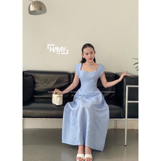 Đầm Cổ Tim Xoè Dài