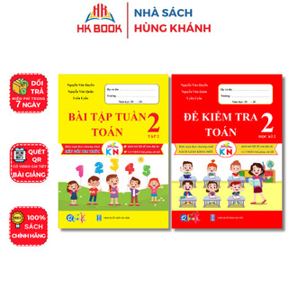 Sách - Combo 2 cuốn Bài tập Tuần và Đề Kiểm Tra Toán Lớp 2 - Tập 2 - Kết nối tri thức với cuộc sống - QK 230