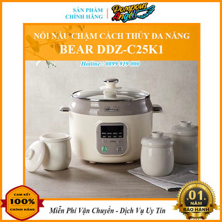 [Hoànmax 200k xu+Chính hãng] Nồi nấu chậm hầm gà chưng yến BEAR DDZ-C25K1 dung tích 2.5L màu trắng bảo hành 12 tháng