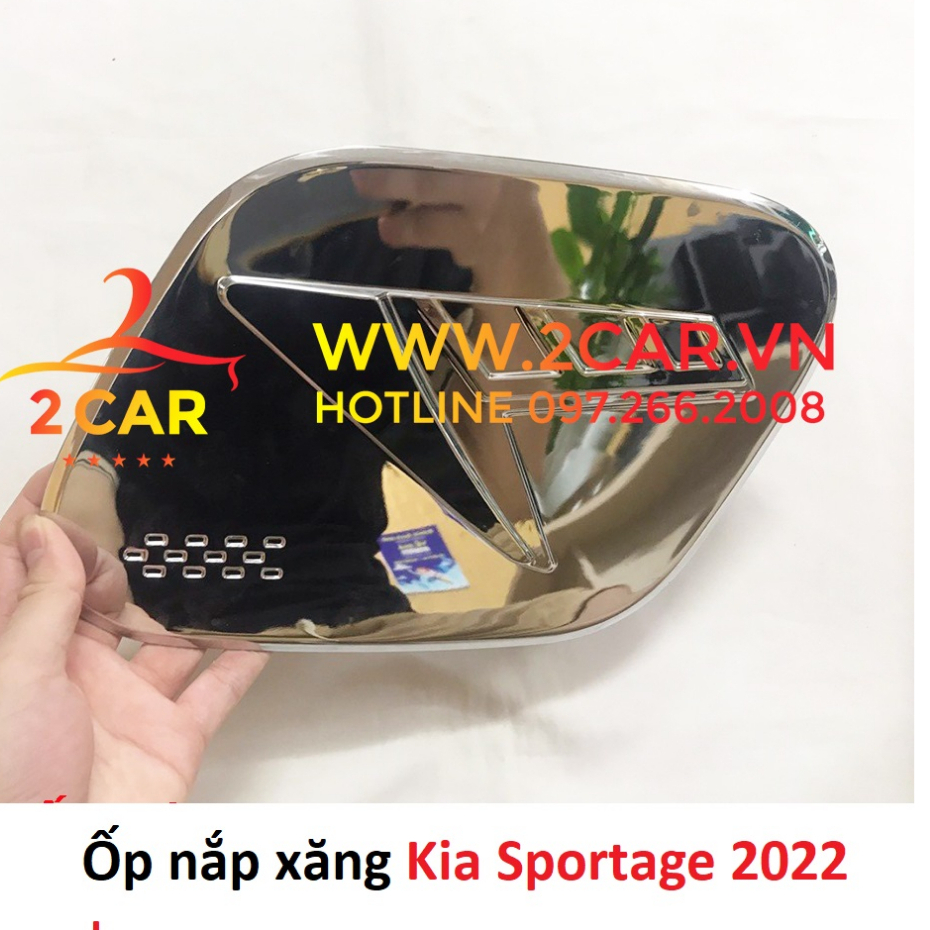 Ốp nắp bình xăng xe Kia Sportage 2022 2023 Mạ crom cao cấp