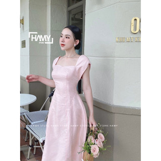 Đầm Cổ Tim Xoè Dài