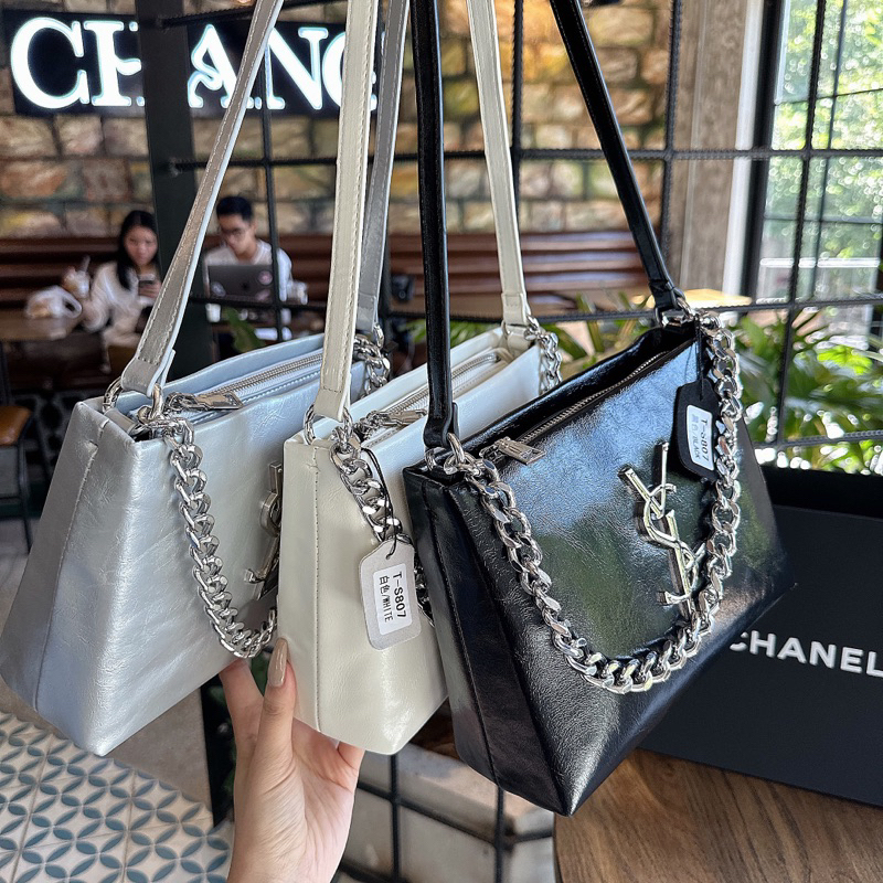 MT426 Túi kẹp nách Y.S.L dáng vuông size 21cm