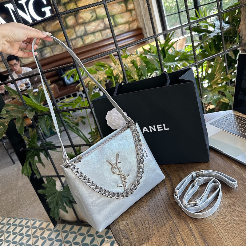 MT426 Túi kẹp nách Y.S.L dáng vuông size 21cm