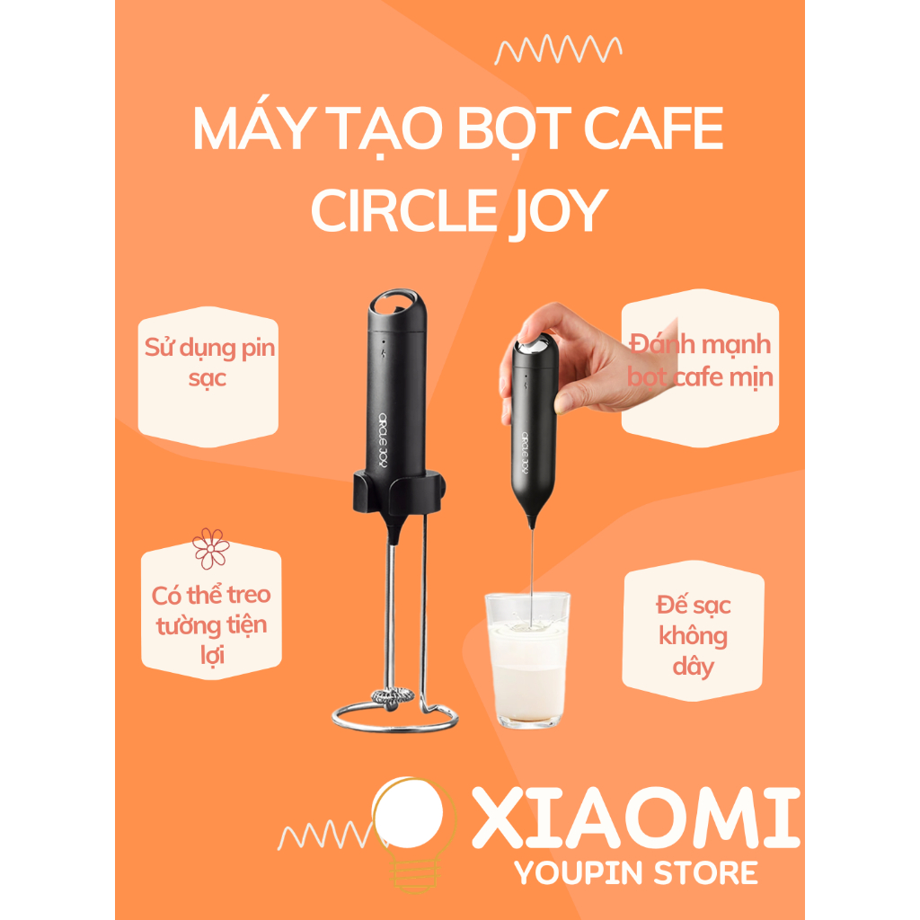 Máy Đánh Sữa Tạo Bọt Cà Phê Xiaomi Youpin Cappuccino / Latte/ Sô Cô La Hình Tròn cao cấp