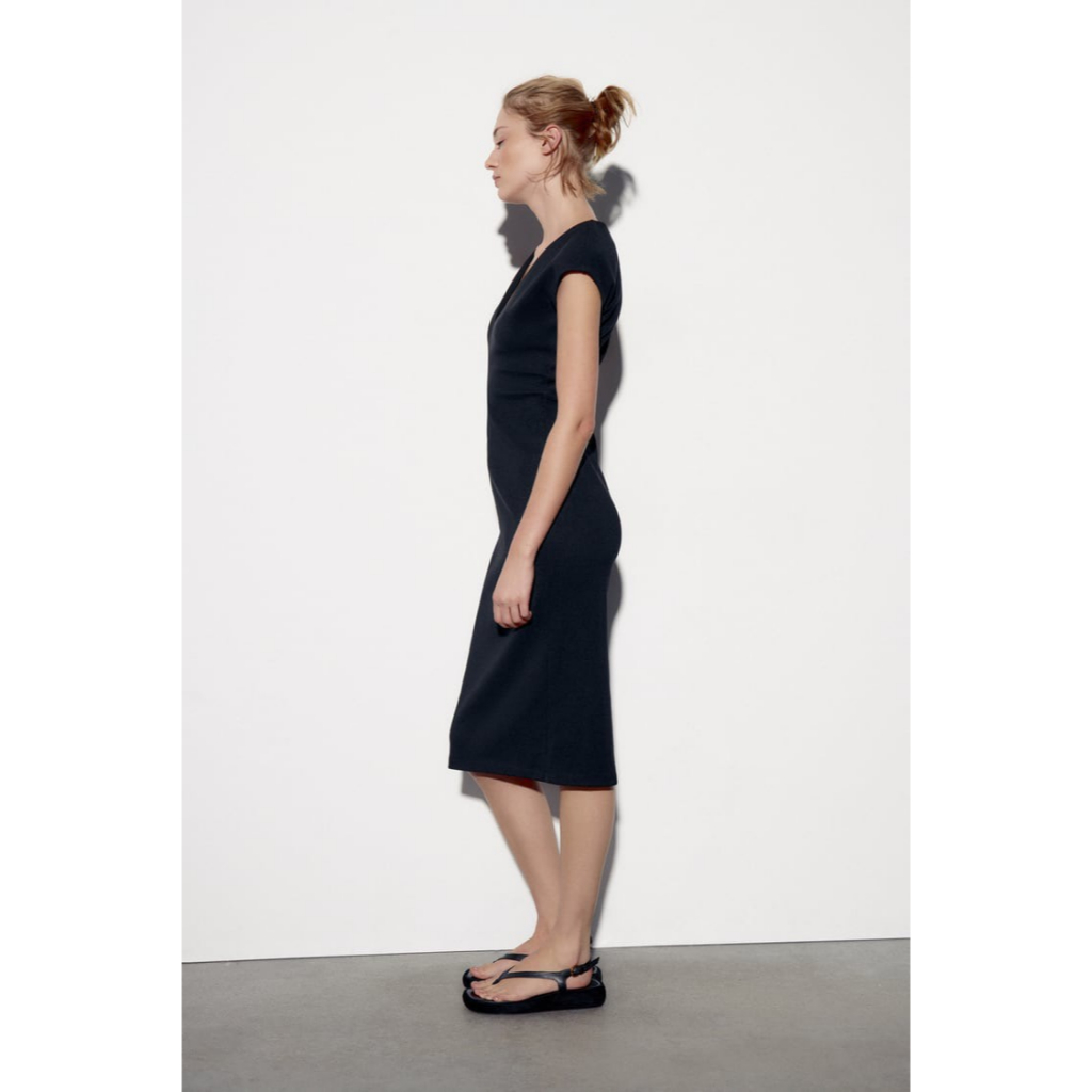 Đầm midi Za.ra hàng Cambo xuất dư xịn vải tây co giãn