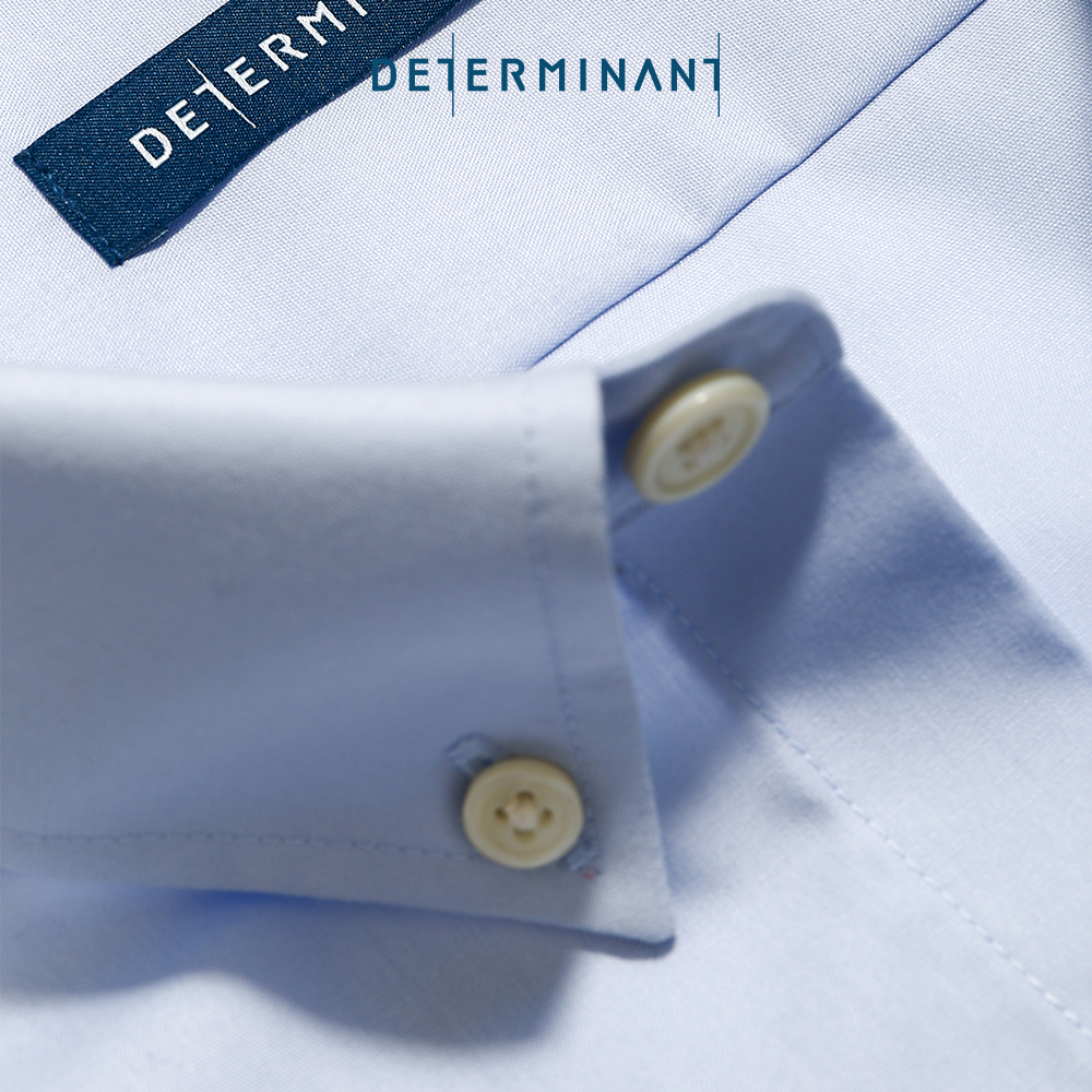 Áo sơ mi nam DETERMINANT tay dài - dáng ôm - kháng khuẩn - màu xanh nhạt - C01