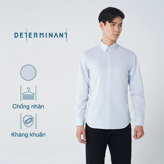 Áo sơ mi nam DETERMINANT tay dài - dáng ôm - kháng khuẩn - màu xanh nhạt - C01