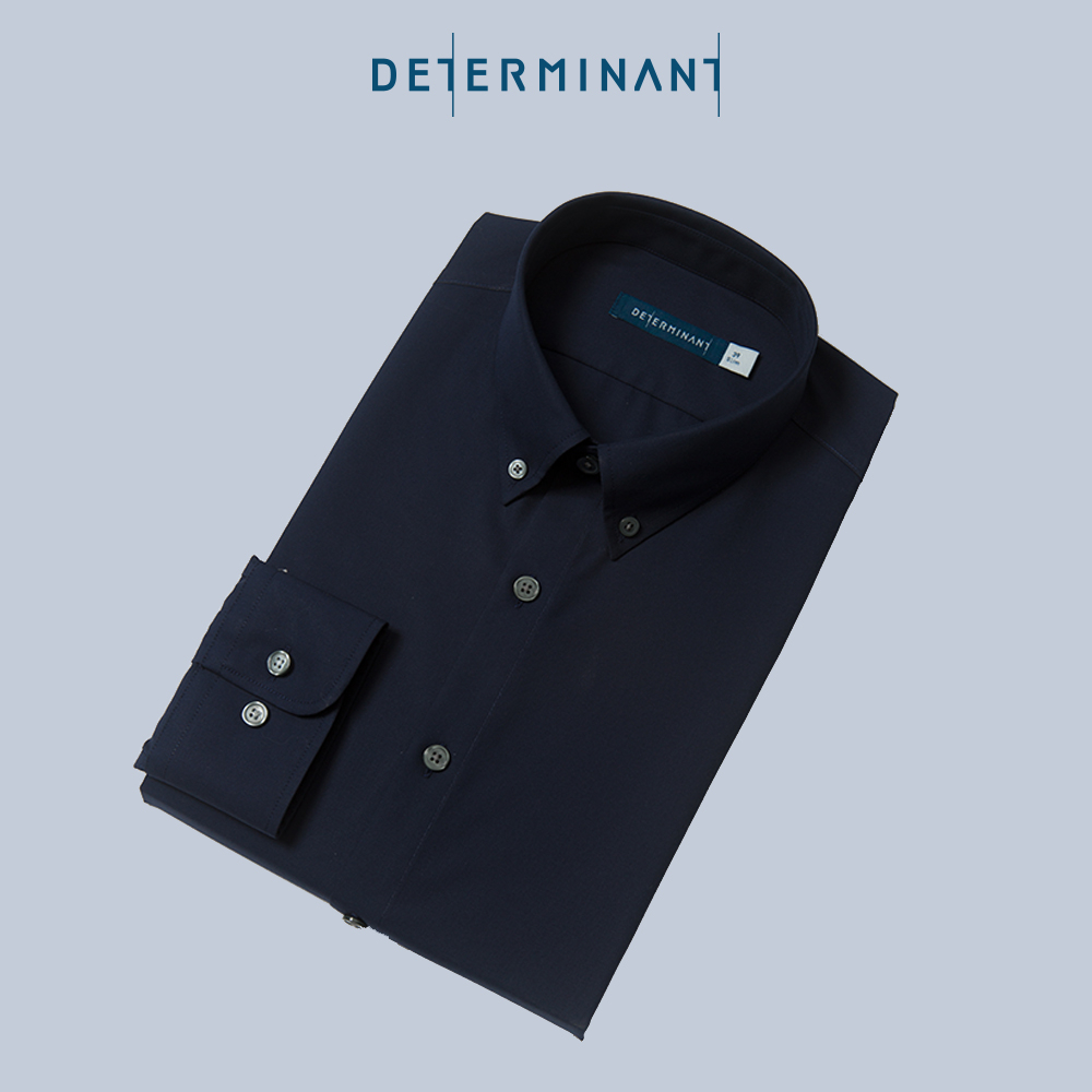 Áo sơ mi nam DETERMINANT tay dài - dáng suông - kháng khuẩn - màu xanh đậm winter - C01